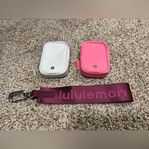 Lululemon accessories set pouches and keychain